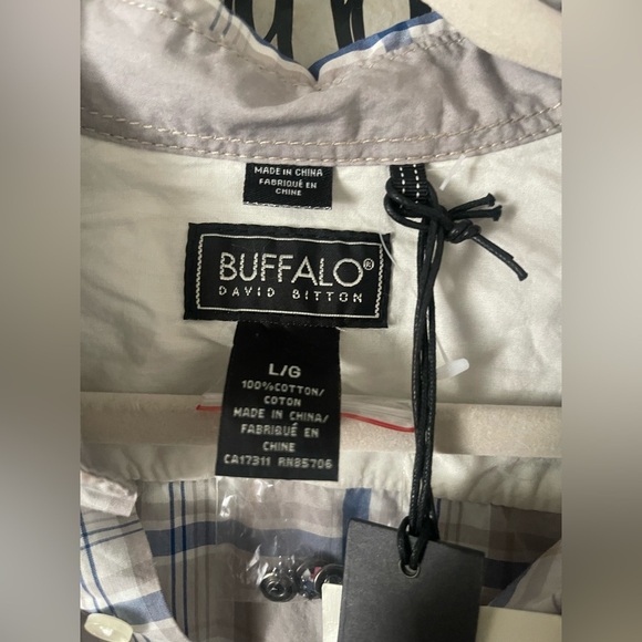 Buffalo David Bitton Blue and Gray Checkered Shirt - Picture 3 of 8